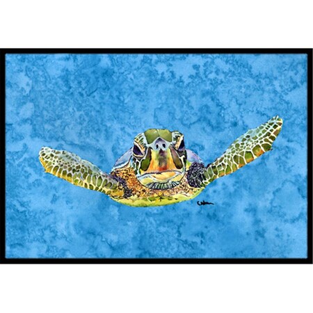Carolines Treasures 18 x 27 in. Coming At U Loggerhead Turtle Indoor Or Outdoor Mat 8653MAT